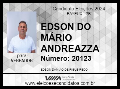 Candidato EDSON DO MÁRIO ANDREAZZA 2024 - BAYEUX - Eleições