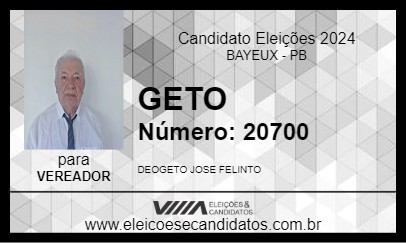 Candidato GETO 2024 - BAYEUX - Eleições