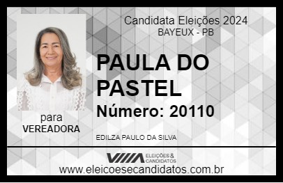 Candidato PAULA DO PASTEL 2024 - BAYEUX - Eleições