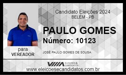 Candidato PAULO GOMES 2024 - BELÉM - Eleições