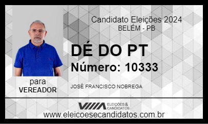 Candidato DÉ DO PT 2024 - BELÉM - Eleições