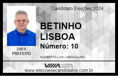 Candidato BETINHO LISBOA 2024 - LOGRADOURO - Eleições