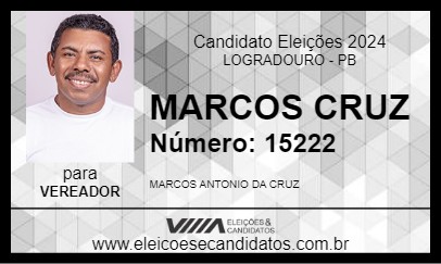 Candidato MARCOS CRUZ 2024 - LOGRADOURO - Eleições