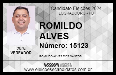 Candidato ROMILDO ALVES 2024 - LOGRADOURO - Eleições