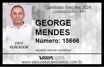 Candidato GEORGE MENDES 2024 - LOGRADOURO - Eleições