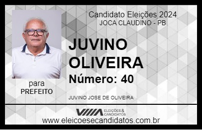 Candidato JUVINO OLIVEIRA 2024 - JOCA CLAUDINO - Eleições