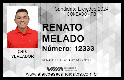 Candidato RENATO MELADO 2024 - CONDADO - Eleições