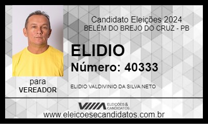 Candidato ELIDIO 2024 - BELÉM DO BREJO DO CRUZ - Eleições