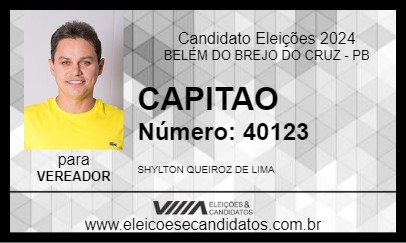 Candidato CAPITAO 2024 - BELÉM DO BREJO DO CRUZ - Eleições