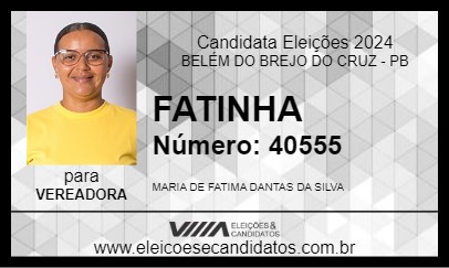 Candidato FATINHA 2024 - BELÉM DO BREJO DO CRUZ - Eleições