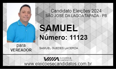 Candidato SAMUEL 2024 - SÃO JOSÉ DA LAGOA TAPADA - Eleições