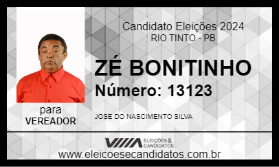 Candidato ZÉ BONITINHO 2024 - RIO TINTO - Eleições