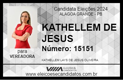 Candidato KATHELLEM DE JESUS 2024 - ALAGOA GRANDE - Eleições