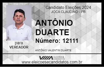 Candidato ANTÔNIO DUARTE 2024 - JOCA CLAUDINO - Eleições