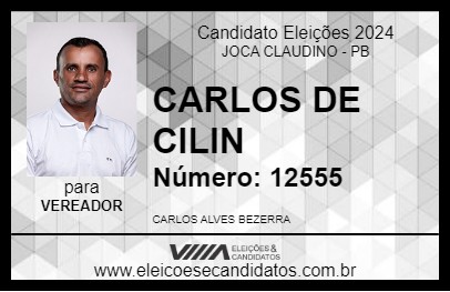 Candidato CARLOS DE CILIN 2024 - JOCA CLAUDINO - Eleições