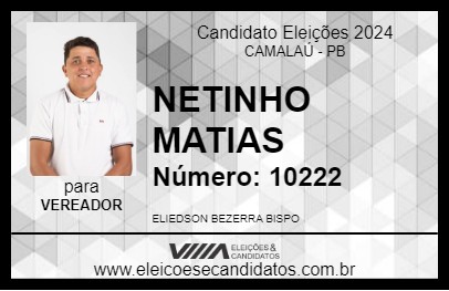 Candidato NETINHO MATIAS 2024 - CAMALAÚ - Eleições