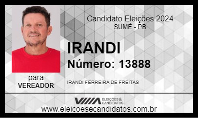 Candidato IRANDI 2024 - SUMÉ - Eleições