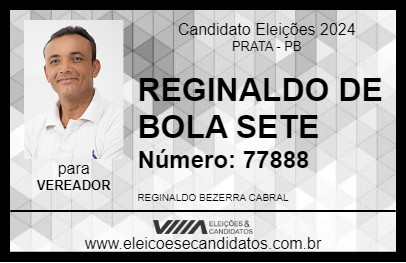 Candidato REGINALDO DE BOLA SETE 2024 - PRATA - Eleições