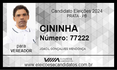 Candidato CININHA 2024 - PRATA - Eleições