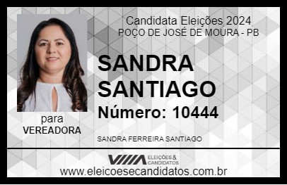 Candidato SANDRA SANTIAGO 2024 - POÇO DE JOSÉ DE MOURA - Eleições