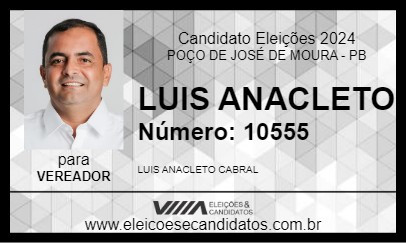 Candidato LUIS ANACLETO 2024 - POÇO DE JOSÉ DE MOURA - Eleições