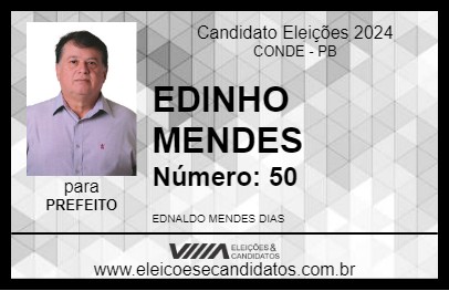 Candidato EDINHO MENDES 2024 - CONDE - Eleições