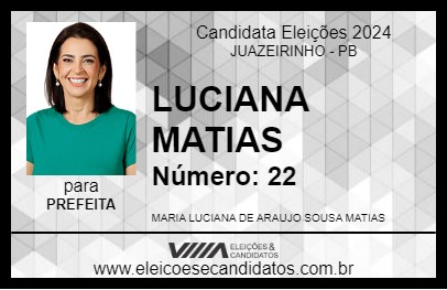 Candidato LUCIANA MATIAS 2024 - JUAZEIRINHO - Eleições