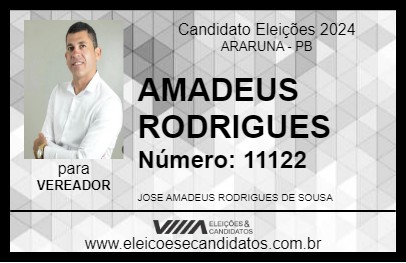 Candidato AMADEUS BARBOSA 2024 - ARARUNA - Eleições