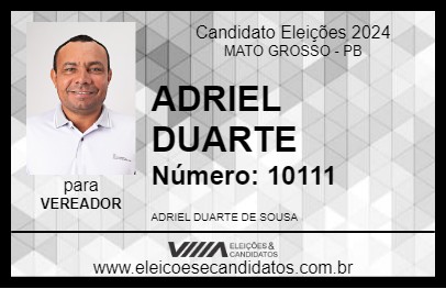 Candidato ADRIEL DUARTE 2024 - MATO GROSSO - Eleições