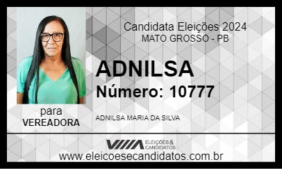 Candidato ADNILSA 2024 - MATO GROSSO - Eleições