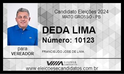 Candidato DEDA LIMA 2024 - MATO GROSSO - Eleições