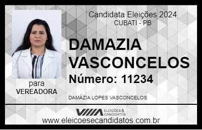 Candidato DAMAZIA VASCONCELOS 2024 - CUBATI - Eleições