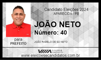 Candidato JOÃO NETO 2024 - APARECIDA - Eleições