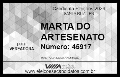 Candidato MARTA DO ARTESENATO 2024 - SANTA RITA - Eleições