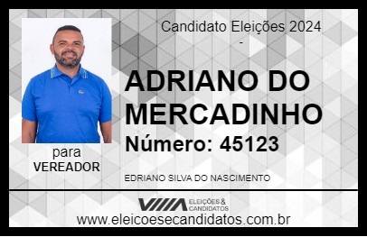 Candidato ADRIANO DO MERCADINHO 2024 - SANTA RITA - Eleições