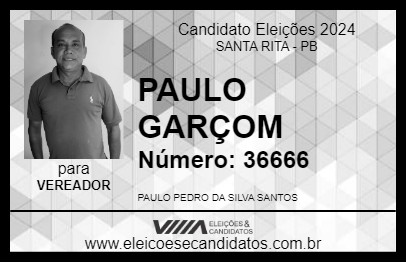 Candidato PAULO GARÇOM 2024 - SANTA RITA - Eleições