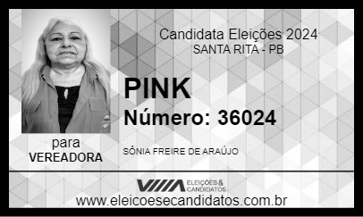 Candidato PINK 2024 - SANTA RITA - Eleições