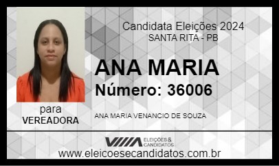 Candidato ANA MARIA 2024 - SANTA RITA - Eleições