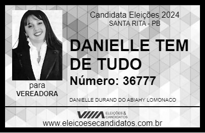 Candidato DANIELLE DE NICOLA 2024 - SANTA RITA - Eleições