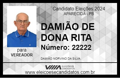 Candidato DAMIÃO DE DONA RITA 2024 - APARECIDA - Eleições