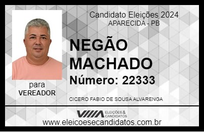 Candidato NEGÃO MACHADO 2024 - APARECIDA - Eleições