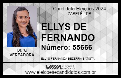 Candidato ELLYS DE FERNANDO 2024 - ZABELÊ - Eleições