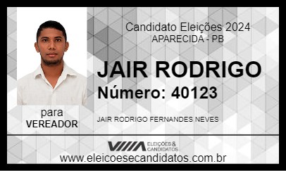 Candidato JAIR RODRIGO 2024 - APARECIDA - Eleições