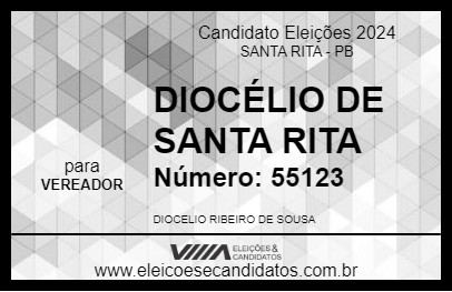 Candidato DIOCÉLIO DE SANTA RITA 2024 - SANTA RITA - Eleições