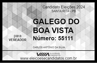 Candidato GALEGO DO BOA VISTA 2024 - SANTA RITA - Eleições