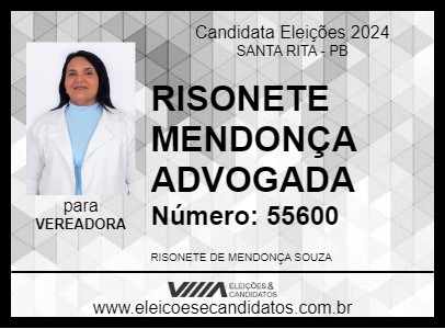 Candidato RISONETE MENDONÇA ADVOGADA 2024 - SANTA RITA - Eleições