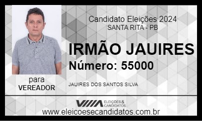 Candidato IRMÃO JAUIRES 2024 - SANTA RITA - Eleições