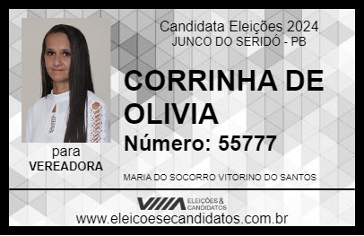 Candidato CORRINHA DE OLIVIA 2024 - JUNCO DO SERIDÓ - Eleições