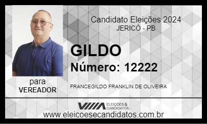 Candidato GILDO 2024 - JERICÓ - Eleições