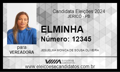 Candidato ELMINHA 2024 - JERICÓ - Eleições